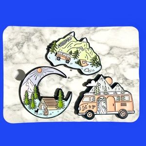 Unique Camping Explorer Enamel Pin Set